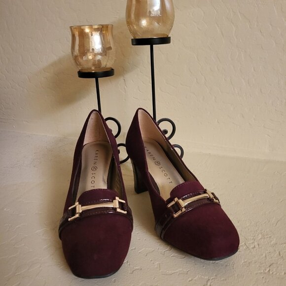 Karen Scott Penzey Womens Faux Suede Square Toe Pumps Size 5 NIB - Picture 3 of 8